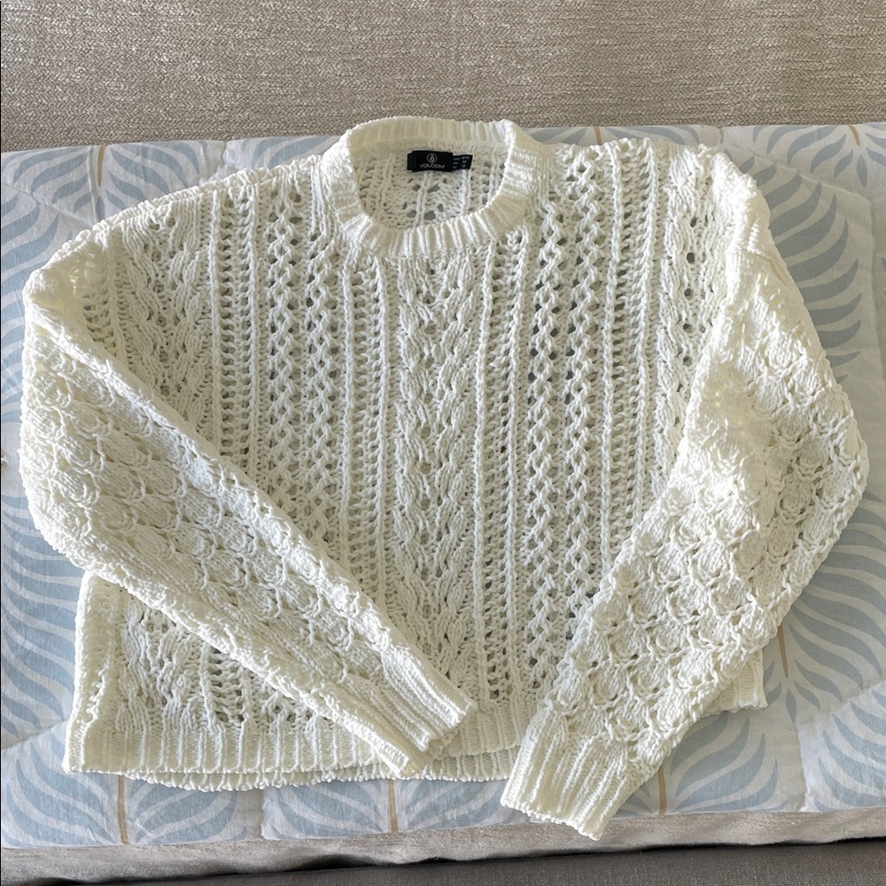 Volcom Ivory Cable Knit Sweater